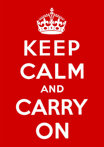CARTEL 20 X 30 cm KEEP CALM AND CARRY ON